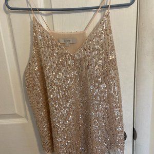 Beautiful gold sequin LOFT tank!